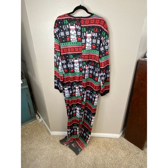Dec 25th Christmas Light-Up Llama Holiday Onesie Pajamas XXL Festive Polyester - Picture 4 of 9